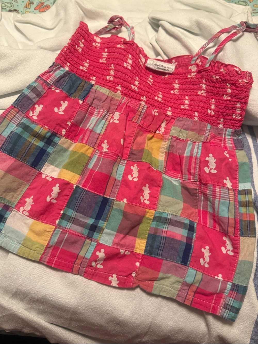 Girls Pink Patchwork Smocked Sundress - Casual Play Dress